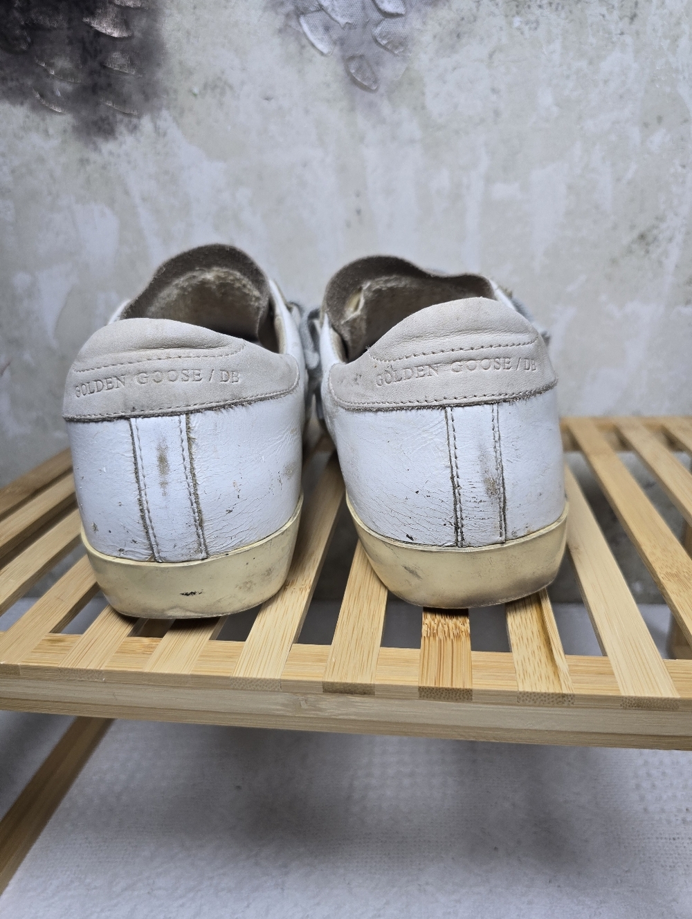 Golden Goose White Sneakers with Gray Suede and Burgundy Star Size 40 - Picture 8 of 15